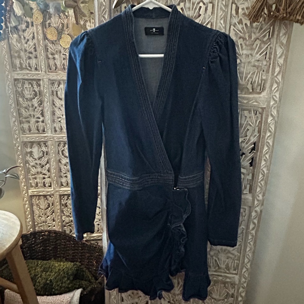 7 For All Mankind Jean Wrap Dress